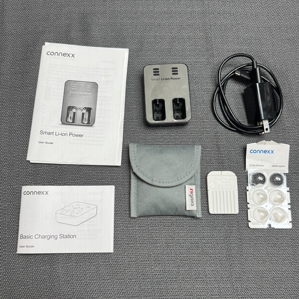 Connexx Smart Li-Ion Power Inductive Hearing Aid Charger w/ cable & more. TESTED